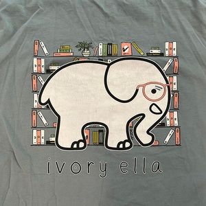 Dusty Blue Ivory Ella Bookwork Long Sleeve Tee